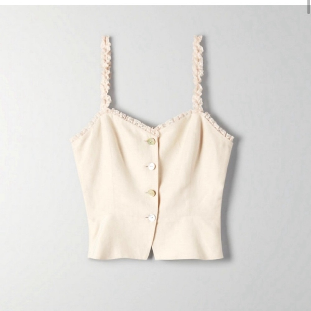 Aritzia Cream Blouse Solene Le Fou